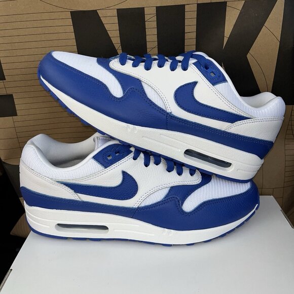 NEW Nike ID By You Air Max 1 Game Royal Blue White - Men Size 9 HQ3714 900 - Picture 1 of 7